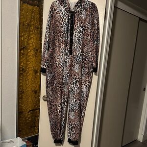 Leopard Print Hooded Onesie